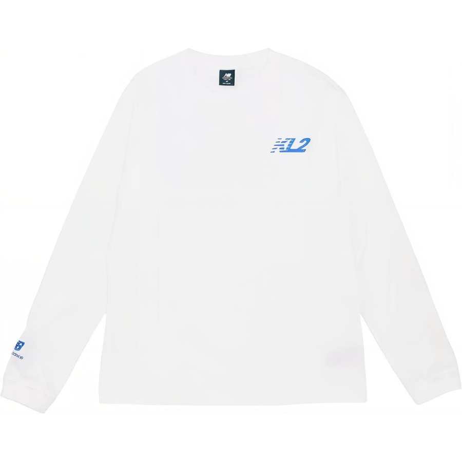New Balance New Balance KL2 T Shirts Men's White Crew Neck Moderate Straight Fit