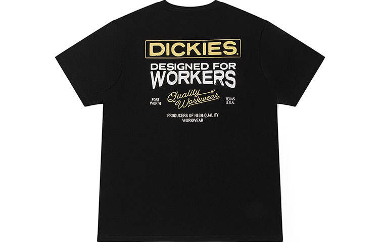 Dickies T Shirts Unisex Black Crew Neck Moderate