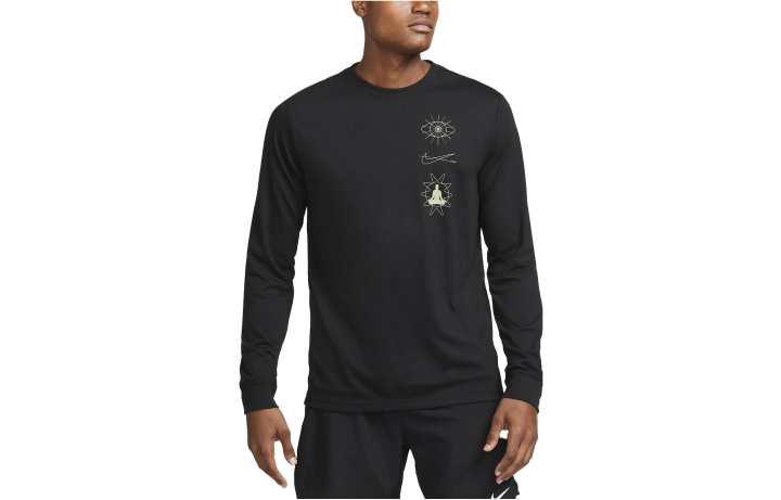 Nike Nike T Shirts Men's Black Crew Neck Moderate Straight Fit