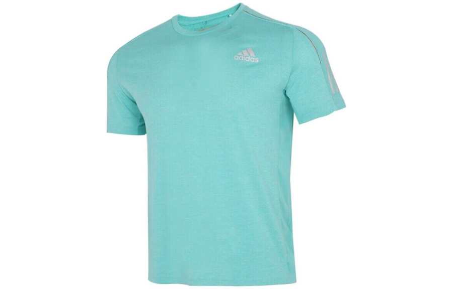Adidas Adidas T Shirts Men's Green Crew Neck Moderate Straight Fit