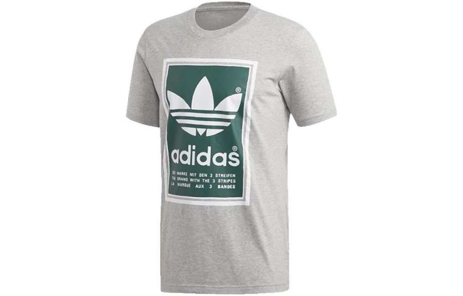 Adidas Adidas T Shirts Men's Gray Crew Neck Moderate Straight Fit