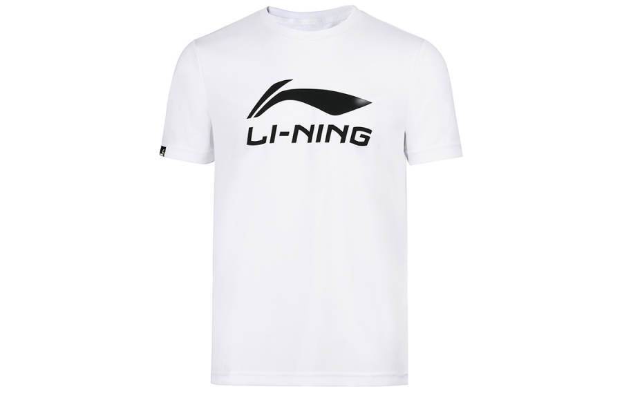 Li-Ning Li Ning Badminton Collection T Shirts Men's White Crew Neck Moderate Straight Fit