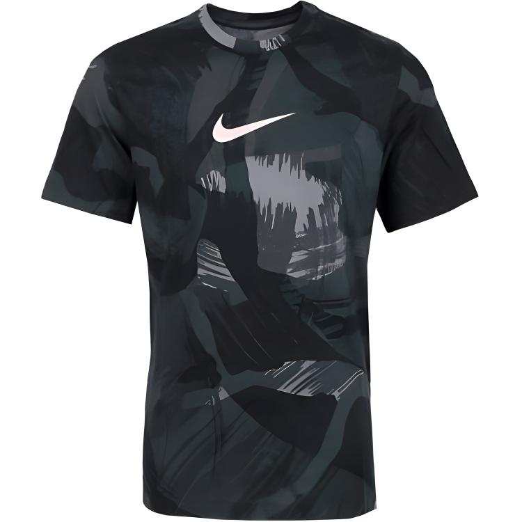 Nike Nike T Shirts Men's Camouflage Crew Neck Moderate Straight Fit