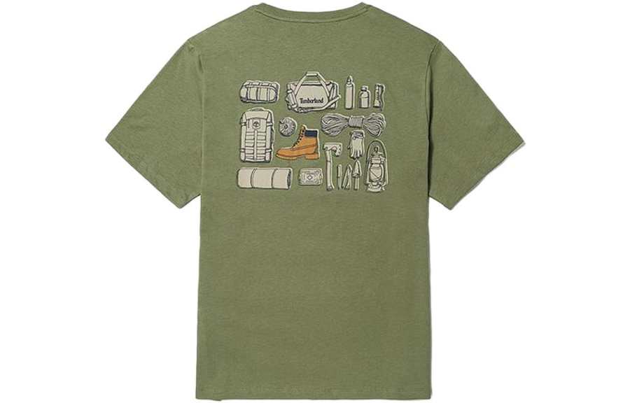 Timberland T Shirts Unisex Kassel Green Crew Neck Moderate Straight Fit