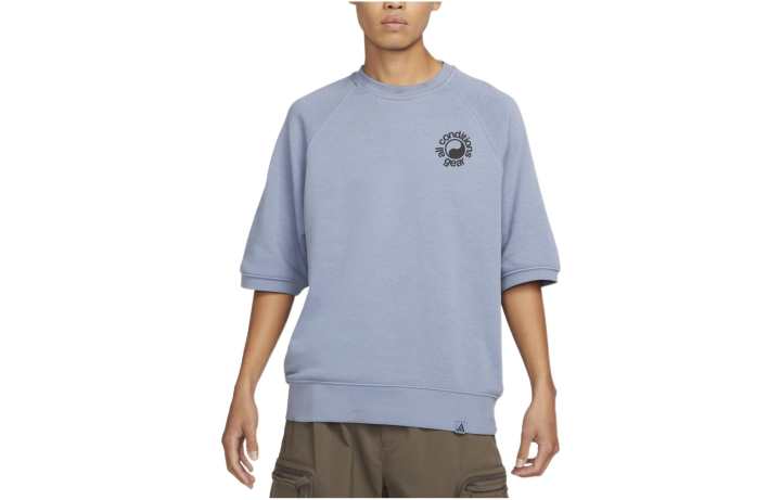 Nike Nike T Shirts Men's Blue Crew Neck Moderate Straight Fit