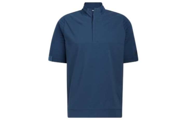 Adidas Adidas T Shirts Men's Blue Stand Collar Moderate Straight Fit