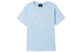 Boy London T Shirts Unisex Blue Crew Neck Moderate Straight Fit