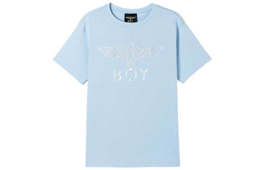 Boy London T Shirts Unisex Blue Crew Neck Moderate Straight Fit