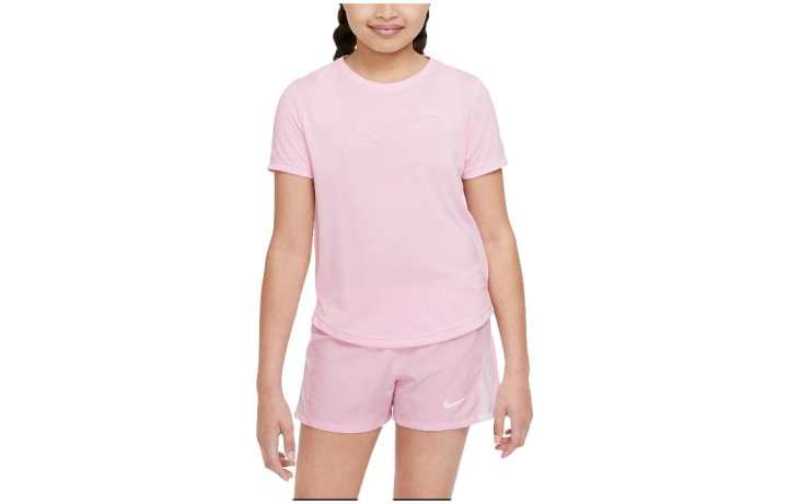 Nike Nike T Shirts Unisex Pink Crew Neck Moderate Straight Fit