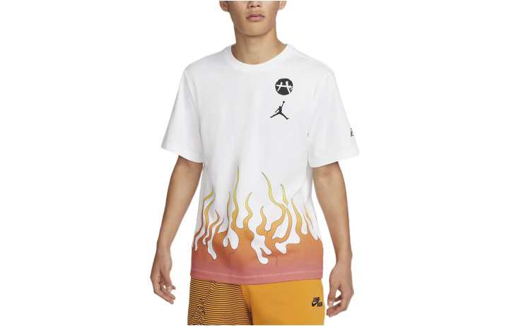 Jordan Jordan Brand X Rui Hachimura T Shirts Men's White Crew Neck Moderate Straight Fit