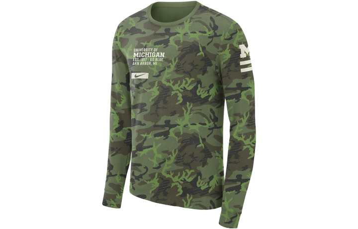 Nike Nike College Michigan Men's Long-Sleeve Crew Neck T-Shirt