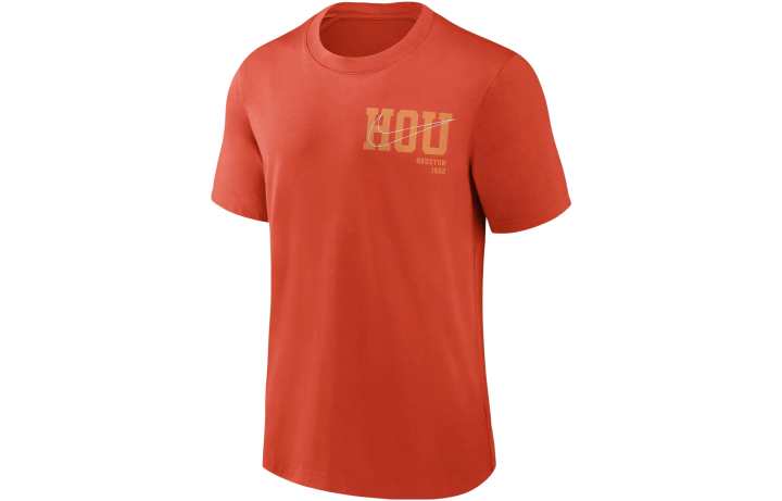 Nike Nike T Shirts Men's Orange Crew Neck Moderate Straight Fit