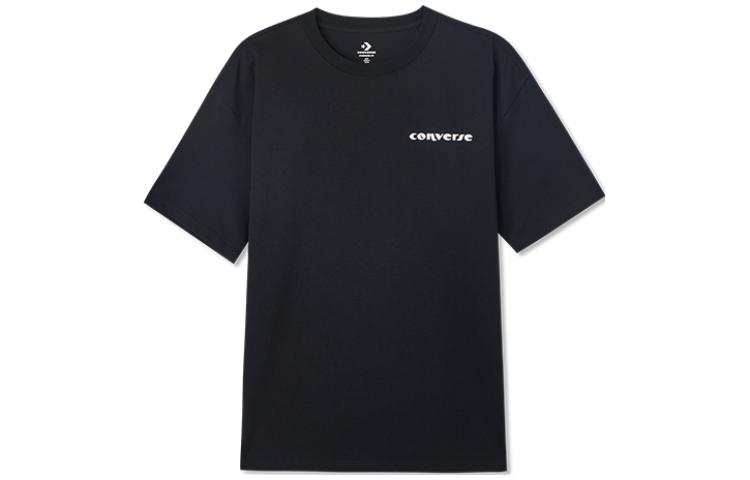 Converse T Shirts Men's Black Crew Neck Moderate Straight Fit