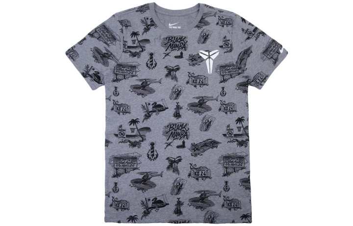 Nike Nike T Shirts Men's Gray Crew Neck Moderate Straight Fit