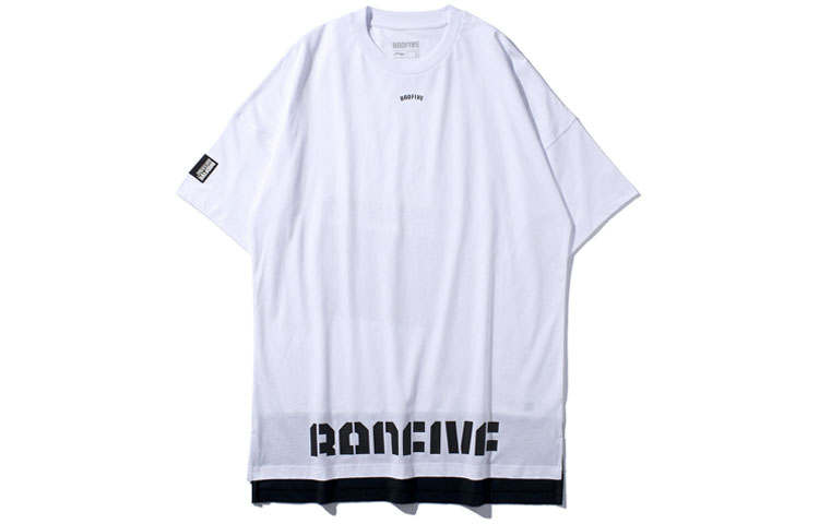 Li-Ning Li Ning T Shirts Unisex White Crew Neck Moderate Straight Fit