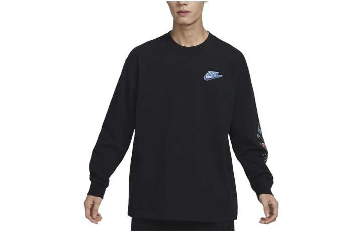 Nike Nike T Shirts Men's Black Crew Neck Moderate Straight Fit