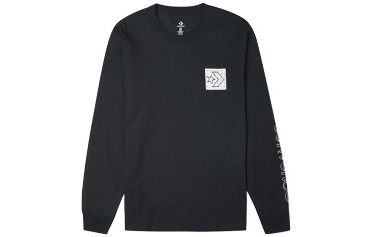 Converse T Shirts Men's Ink Black Crew Neck Moderate Straight Fit