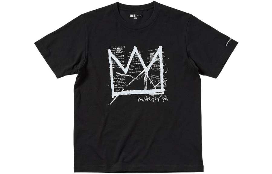 UNIQLO T Shirts Unisex Black Crew Neck Moderate