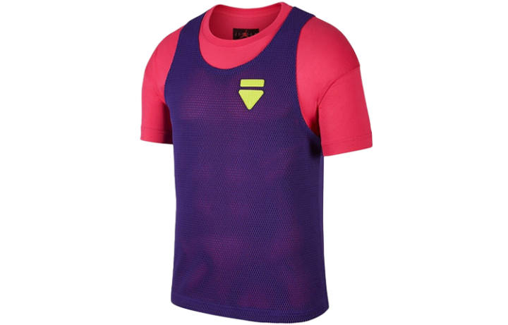 Jordan Jordan T Shirts Men's Purple Crew Neck Moderate Straight Fit