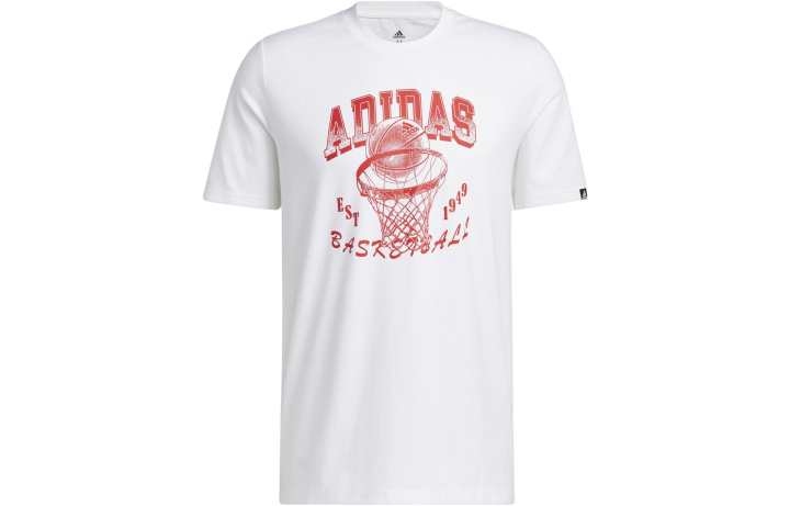 Adidas Adidas T Shirts Men's White Crew Neck Moderate Straight Fit