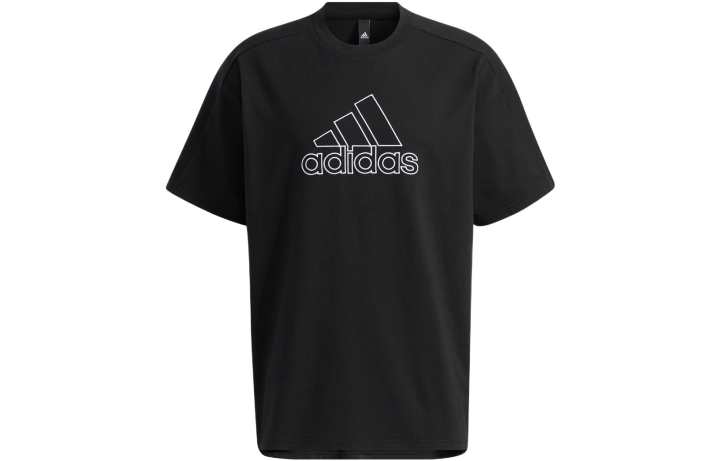 Adidas Adidas T Shirts Men's Black Crew Neck Moderate Straight Fit