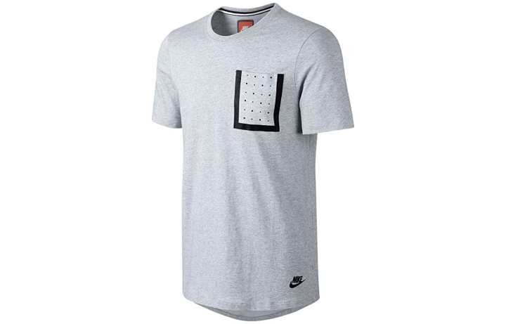 Nike Nike T Shirts Men's Gray Crew Neck Moderate Straight Fit