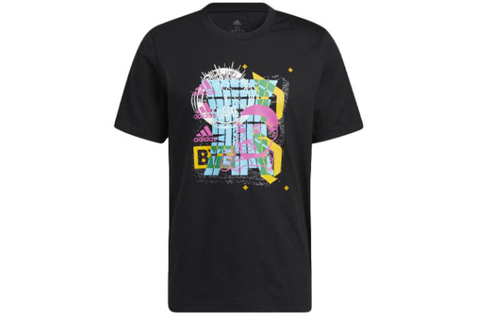 Adidas Adidas T Shirts Men's Black Crew Neck Moderate Straight Fit