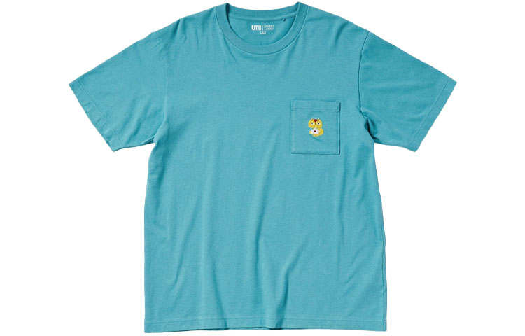UNIQLO T Shirts Unisex Green Crew Neck Moderate Straight Fit