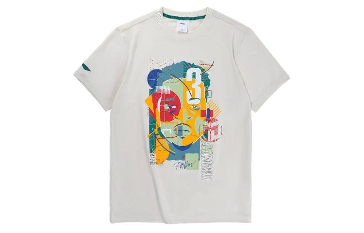 Li-Ning Li Ning Sports Basketball Collection T Shirt Men's Eggnog Gray