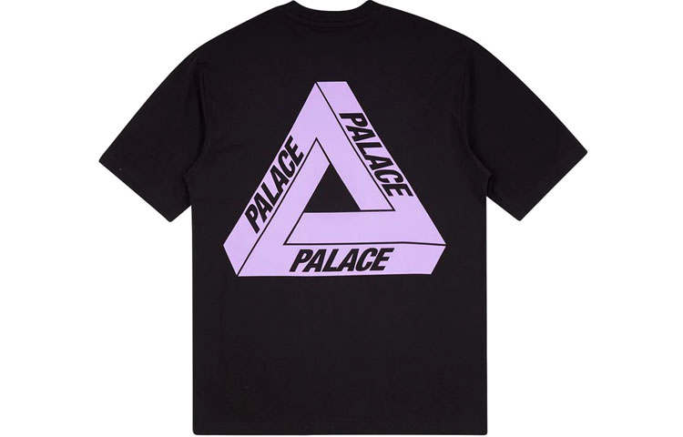 PALACE T Shirts Unisex Light Purple Crew Neck Moderate