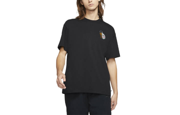 Nike Nike T Shirts Men's Black Crew Neck Moderate Straight Fit