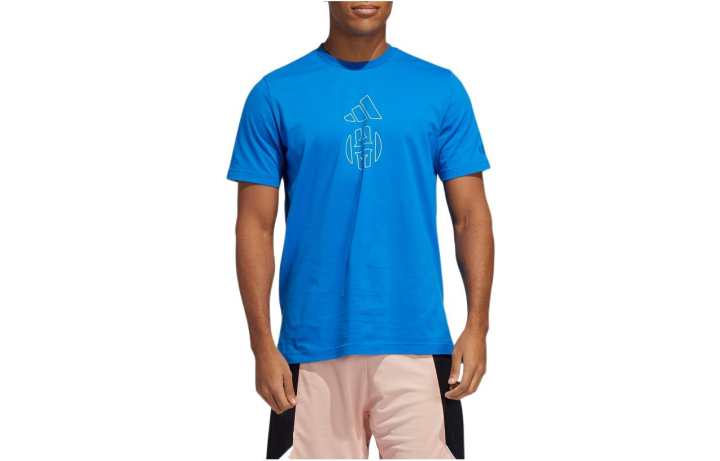 Adidas Adidas T Shirts Men's Blue Crew Neck Moderate Straight Fit