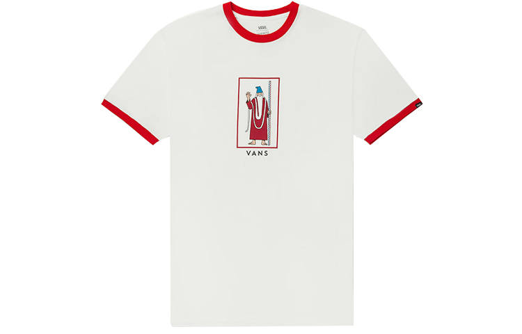 Vans T Shirts Unisex White Crew Neck Moderate Straight Fit