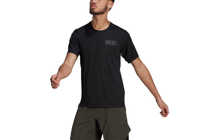 Adidas Adidas T Shirts Men's Black Crew Neck Moderate Straight Fit
