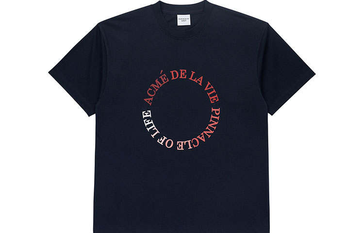 Acme De La Vie T Shirts Unisex Marine Blue Crew Neck Moderate Straight Fit