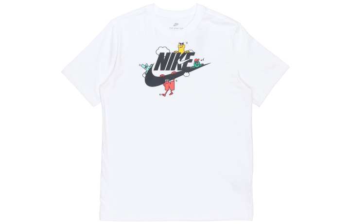 Nike Nike T Shirts Men's White Crew Neck Moderate Straight Fit
