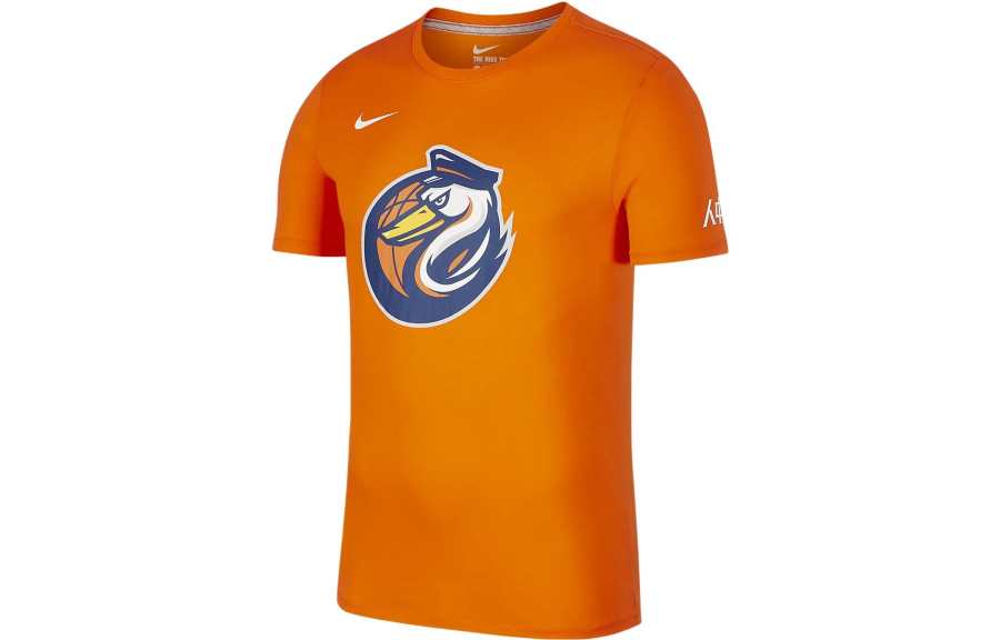 Nike Nike T Shirts Men's Orange Crew Neck Moderate Straight Fit