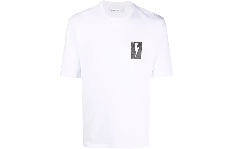 Neil Barrett T Shirts Men's White Crew Neck Straight Fit