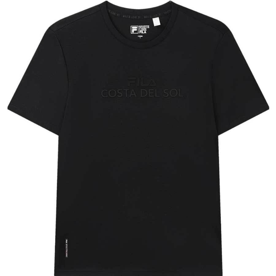FILA T Shirts Men's Black Crew Neck Moderate