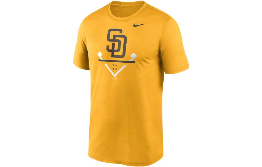 Nike Nike T Shirts Men's Yellow Crew Neck Moderate Straight Fit