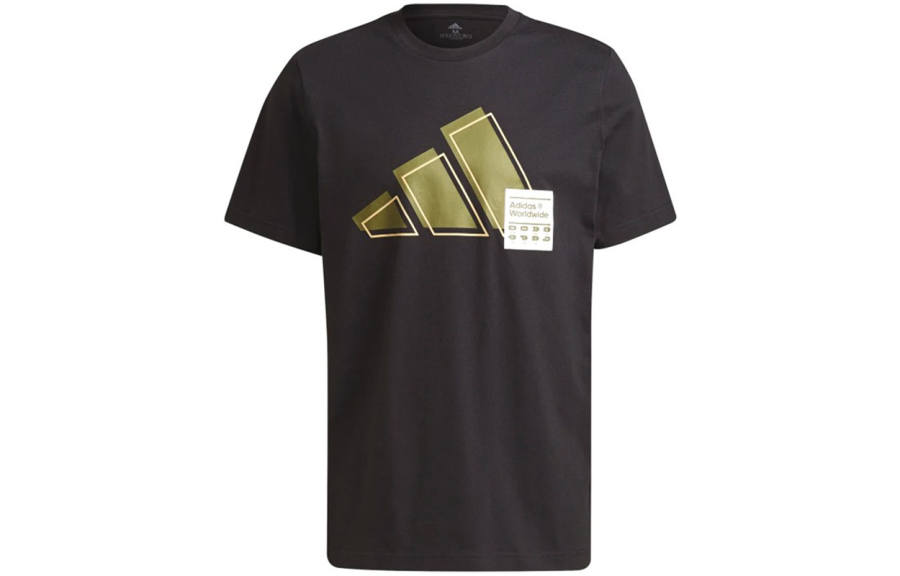 Adidas Adidas T Shirts Men's Black Crew Neck Moderate Straight Fit
