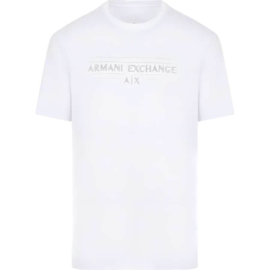 ARMANI EXCHANGE T Shirts Men's White Crew Neck Thin Straight Fit