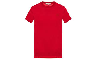 McQ Alexander McQueen T Shirts Men's Red Crew Neck Moderate Straight Fit