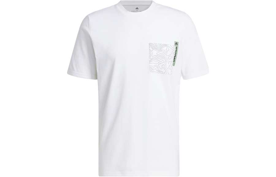 Adidas Adidas CITY ESCAPE T Shirts Men's White Crew Neck Moderate Straight Fit