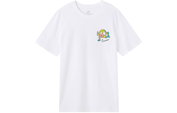 Nike Nike T Shirts Men's White Crew Neck Moderate Straight Fit