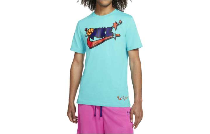 Nike Nike T Shirts Men's Blue Crew Neck Thin Straight Fit