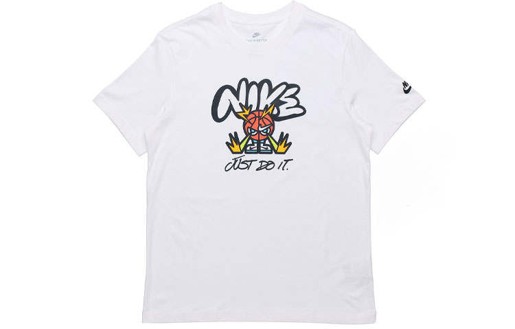 Nike Nike T Shirts Men's White Crew Neck Moderate Straight Fit