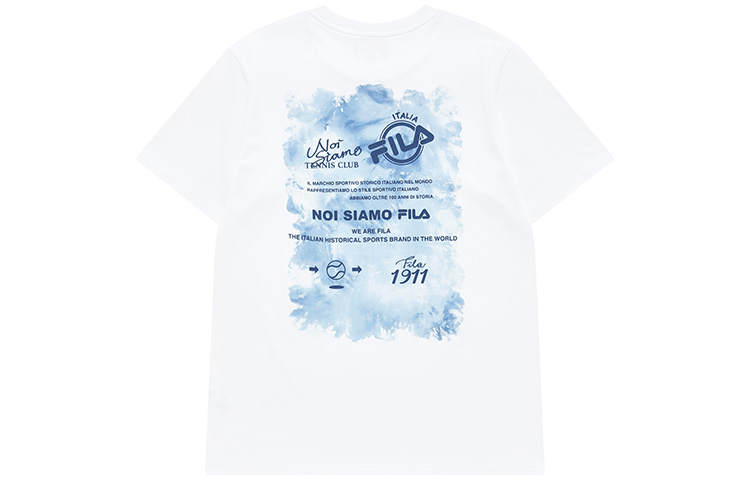 FILA FUSION T Shirts Men's Standard White Crew Neck Moderate Straight Fit