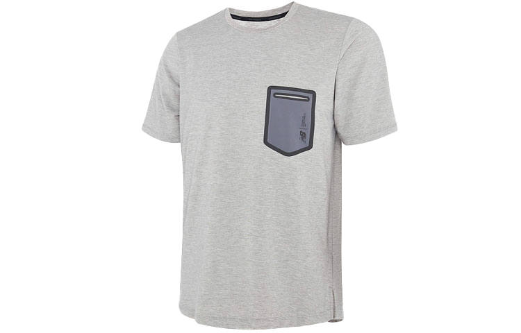 New Balance New Balance T Shirts Men's Gray Crew Neck Moderate Straight Fit