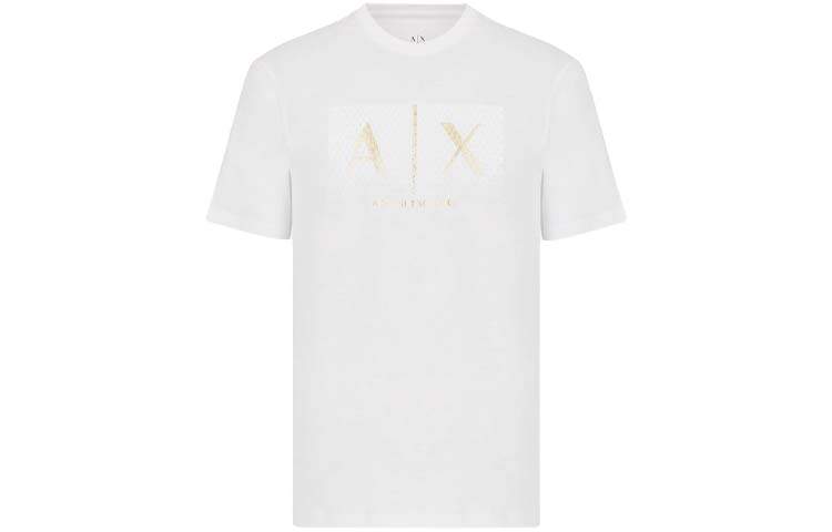 ARMANI EXCHANGE T Shirts Men's White Crew Neck Moderate Straight Fit